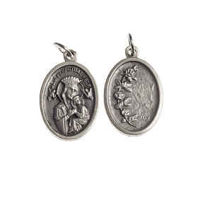 Our Lady Help of Christians medal, oval, antique silver