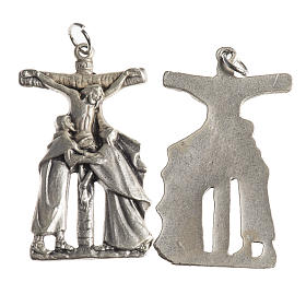 Medaille Kruzifixus galvanisch antikes Silber 38 mm