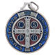 Saint Benedict medal in silver plated zamak and enamel s2