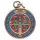Saint Benedict medal in gold plated zamak and enamel s2