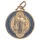 Medalla San Benito zamak dorado esmalte azul varias medidas s1
