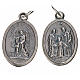 Medalla Ángel de la Guarda y Sagrada Familia metal ovalada 20 mm s1