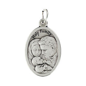 Medaglia Angelo Custode e Sacra Famiglia metallo ovale 20mm