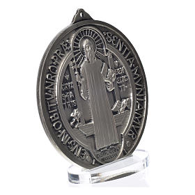 Medaille Heiliger Benedikt Zamak versilbert Durchmesser 15 cm