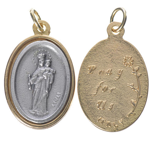 Medaille Maria Helferin Metall vergoldet versilbert 2,5cm groß 1