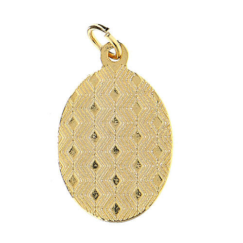 Medaglia  Lourdes metallo dorata argentata 2,5cm 2