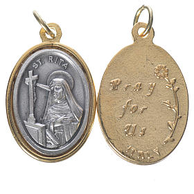 Medalla S. Rita metal dorado plateado 2,5 cm