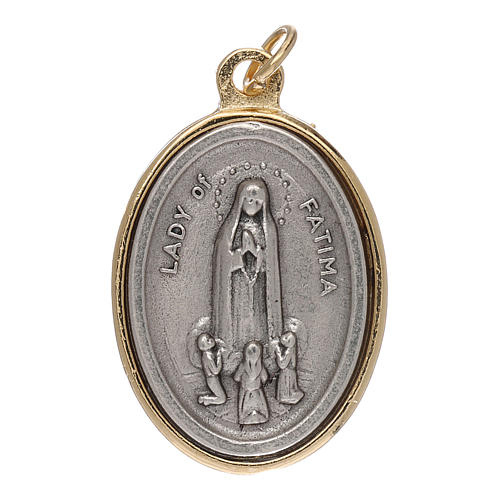 Medalla Fátima metal dorado plateado 2,5 cm 1