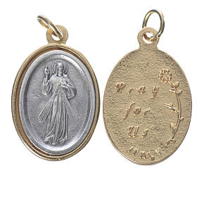 Medalhas: Medalha Cristo Misericordioso metal dourado prateado 2,5 cm