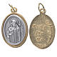 Medaille Heiliger Benedikt Metall vergoldet versilbert 2,5cm groß s1