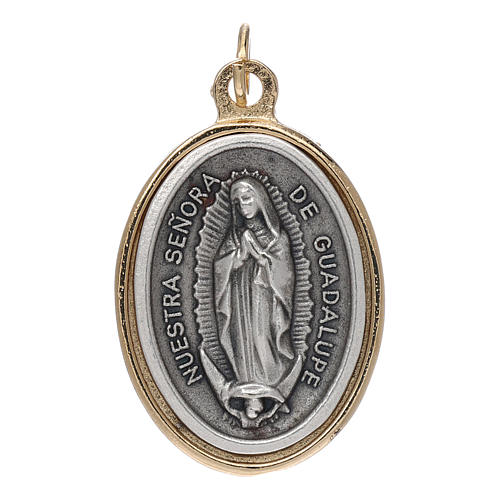 Our Lady of Guadalupe silver and golden medal 2.5cm 1