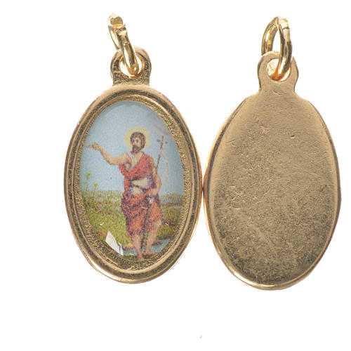 Saint John the Baptist medal in golden metal, 1.5cm 1