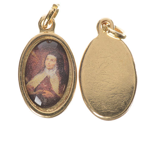 Medalik święta Teresa z Avili metal pozłacany 1,5cm 1