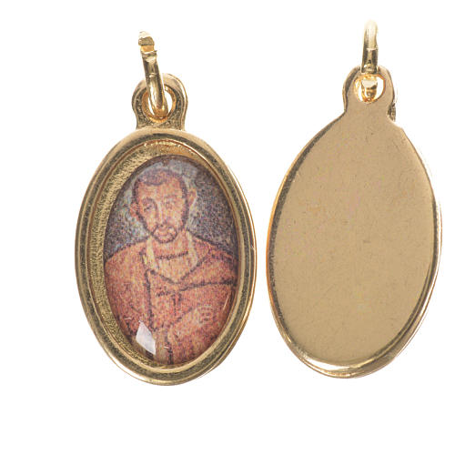 Saint Ambrose Medal in golden metal, 1.5cm 1