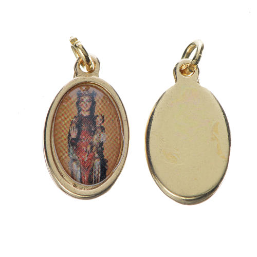 Notre Dame de Fenestre medal in golden metal, 1.5cm 1