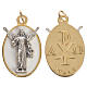 Médaille Christ Ressuscité métal émail blanc 2,2cm s1