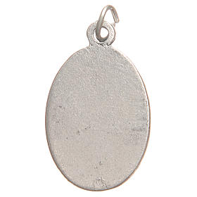 Medalhas: Medalha Santa Faustina zamak prata antiga vermelha 2,1 cm