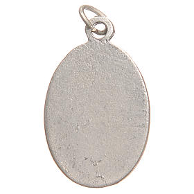 Medalhas: Medalha Santa Faustina zamak prata antiga azul escuro 2,1 cm