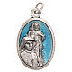 Saint Faustyna medal in galvanised zamak, antique blue 2.1cm s1