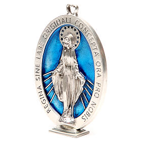 Medallón Virgen Milagrosa 12,5 cm galvánica plata antigua