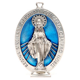 Médaille Vierge Miraculeuse galvanisée argent vieilli 12,5 cm
