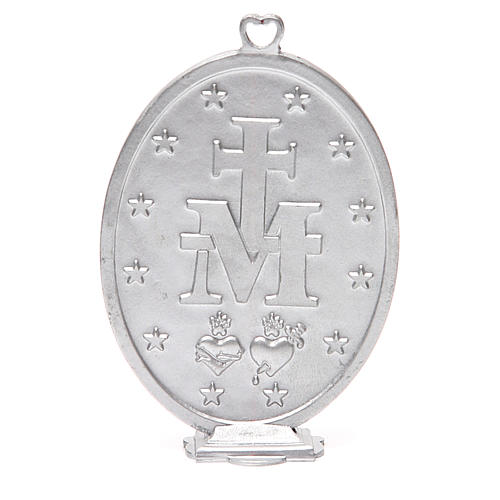 Medallón Virgen Milagrosa 12,5 cm galvánica plata gris antiguo 3