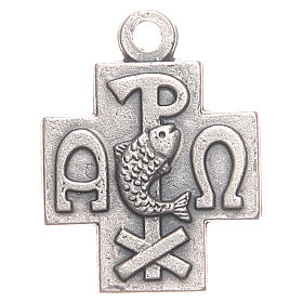 Medalha cruz símbolo Chi-Rho