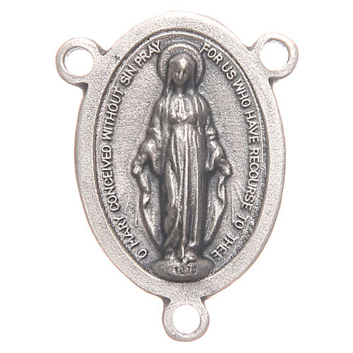Oval medal for DIY rosary with Our Lady of the Miraculous Medal 2.4cm 1