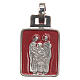 STOCK Medal Holy Family nickel-plated, red enamel 20mm s2