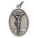 Oval medal with cross in oxidised metal, 20mm crucifixion s1