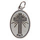 Oval medal with cross in oxidised metal, 20mm crucifixion s2