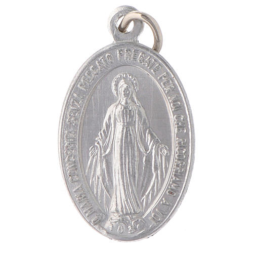STOCK Medaglia Madonna Miracolosa alluminio argentato 1