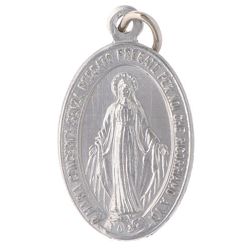 STOCK Our Lady of Miracles medal in silver aluminium 1