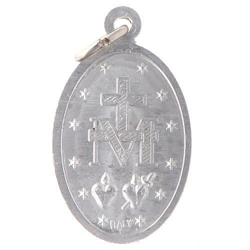 STOCK Our Lady of Miracles medal in silver aluminium 2