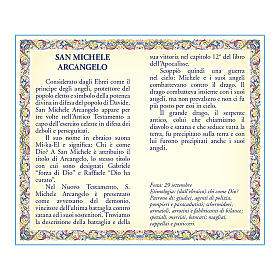Saint Micheal the Archangel medal with chain and card with prayer in ITALIAN