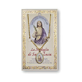 Kette mit Medaille und Karte mit Gebet der Heiligen Lucia ITA