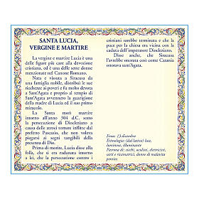 Kette mit Medaille und Karte mit Gebet der Heiligen Lucia ITA