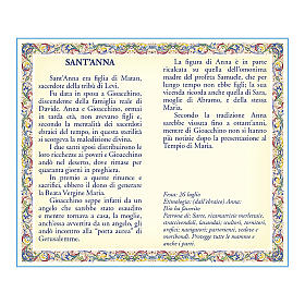 Saint Anne medal with chain and card with prayer in ITALIAN