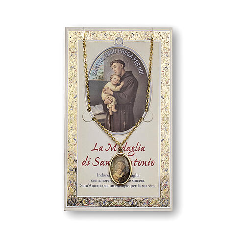 Kette mit Medaille und Karte mit Gebet des Heiligen Antonius von Padua ITA 1