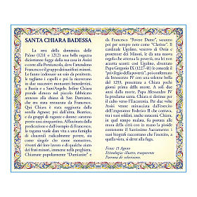 Medalhas: Medalha corrente cartão Santa Clara Oração ITA