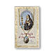 Saint Clare medal with chain and card with prayer in ITALIAN s1