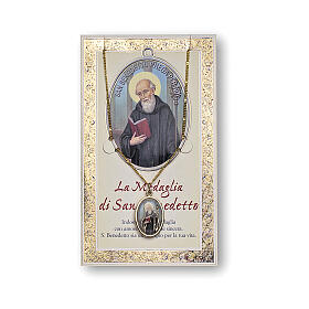 Kette mit Medaille und Karte mit Gebet zum Heiligen Benedikt ITA