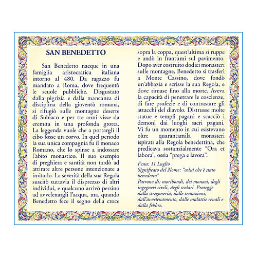 Kette mit Medaille und Karte mit Gebet zum Heiligen Benedikt ITA 2