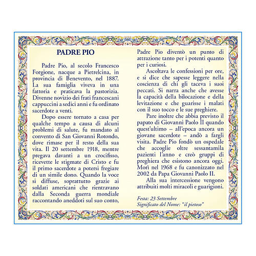 Kette mit Medaille und Karte mit Gebet des Heiligen Pio von Pietrelcina ITA 2