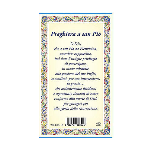 Kette mit Medaille und Karte mit Gebet des Heiligen Pio von Pietrelcina ITA 3
