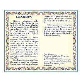 Saint Joseph medal with chain and card with prayer in ITALIAN