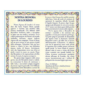 Medaglia Catenina Cartoncino Madonna di Lourdes Novena ITA