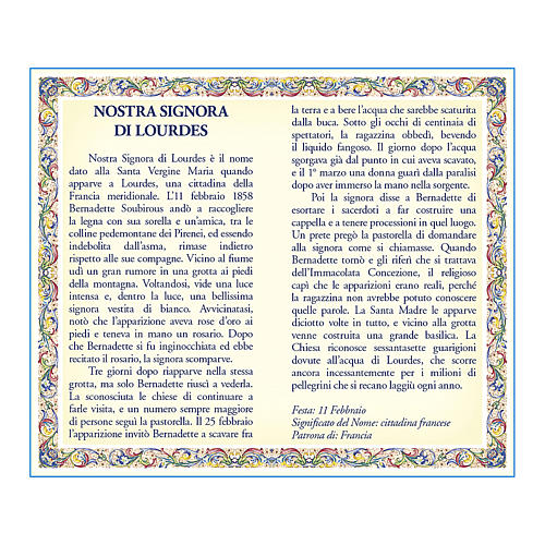 Medalha corrente cartão Nossa Senhora de Lourdes Novena ITA 2