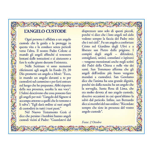Medaglia Catenina Cartoncino Angelo Custode Angelo di Dio ITA 2