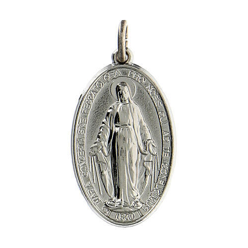 Medaglia Madonna Miracolosa metallo argentato 28 mm 1